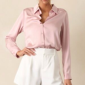 Dynamite Pink Satin Blouse
